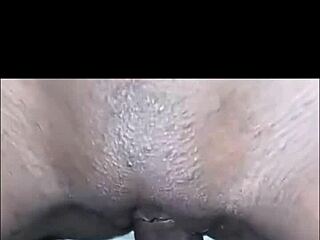 Horny ebony takes on hardcore action with big cock quickie.