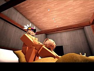 Blondă majoretă Roblox revine cu iubit jock fără cap în scenă friends 18+