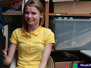 why is this skinny shoplifter getting pounded by lp officer in office?