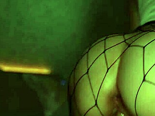 Whoa, trying not to cum while fucking hot step sister in fishnets at home 😈🍑