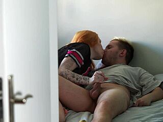 I captured this hot couple fucking in Airbnb, she's a cute redhead teen moaning in cowgirl 😍