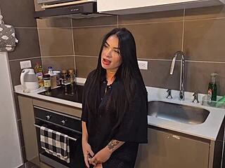 my husband gets home tired from work so i give him deepthroat blowjob to cheer up - alejandra palacios