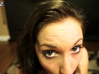 Skinny coed Ryann bends over for a footjob and gets her shaved pussy fingered.