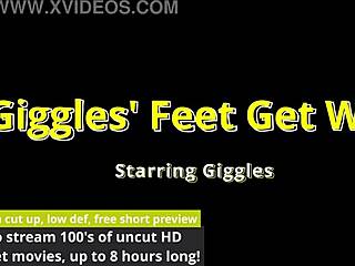 Who Would Resist Giggles Strutting Her Long Hair and Big Natural Tits While Flaunting Feet in Heels?