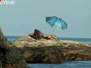 beach voyeur nude photoshoot with blonde milf ends in hardcore sex under sun