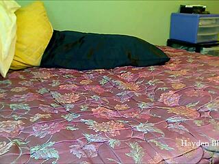 hayden with big ass and chubby body masturbates using dildo in sneaker shoes for wet pussy fetish play. she moans during fat toys fucking session.