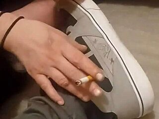 hey friend, why are you having so much fun wrecking my sneakers like that?