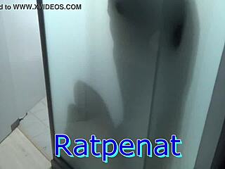 in the shower trailer with blonde teen licking and blowjob in bathroom
