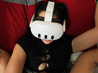 my step sis delilah dagger slides my cock in while watching vr