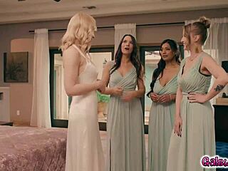 Bride To Be Lily Labeau And Three Bridesmaids Octavia Red Ivy Ireland And Karina Valentina In Hot Lesbian Group Sex