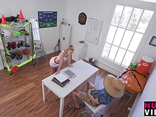 What are you doing without panties on, cheerleader? Coach caught you not wearing any under your skirt