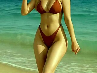loira cavala gostosa struts along the african beach scene