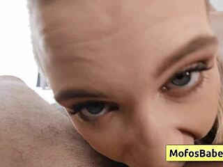 Busty blonde pornstar Chloe Rose in lingerie contrasts with Charles Dera as she sucks huge dick in POV. Then horny teen slut rides monster cock for wet orgasm in hardcore fucking.