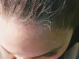 Latina slut Lynela Nira and King Gontier give pov blowjob with cumshot facial.