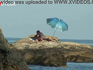 beach voyeur nude photoshoot with blonde milf ends in hardcore sex under sun