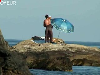 beach voyeur nude photoshoot with blonde milf ends in hardcore sex under sun