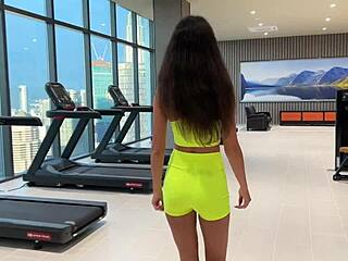 Fit Teen Girl Gets Intense Doggystyle Fuck After Gym and Craves Facial Cumshot!