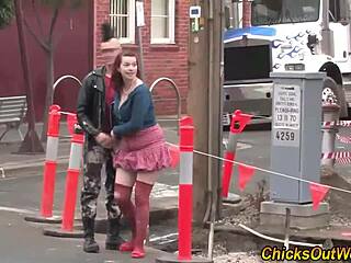 Chubby Australian girlfriend gives a hairy blowjob in stockings during real couple oral session.