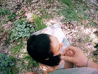 Will Ponytail Brunette Teen Take Huge Facial Cumshot During Outdoor Pov Meditation Jerking?