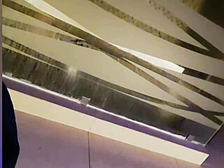 Mexican redhead babe with small waist washes her ass in the bathroom before lending it to me for fun.