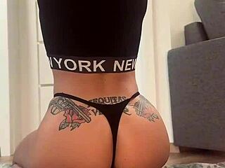 Curvy Blonde College Girl Demonstrates Unique Flexible Yoga Positions with Tattoo