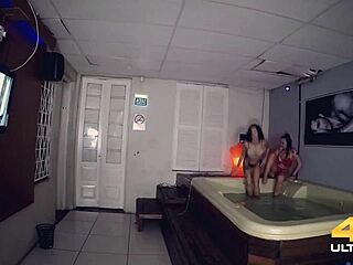 What a wild sauna session with monster cock and big tits action