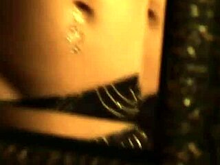 brunette milf contrasts solo in her black dress