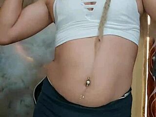 transexual rica blanca crossdresses in solo scene with seductive poses