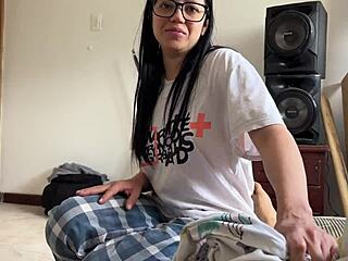 My cousin-in-law got hot during my visit when we were alone at home