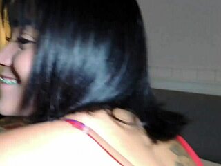 Hey, beginner actress Liz Ninfa films a scene with her brother-in-law in this Brazilian amateur video