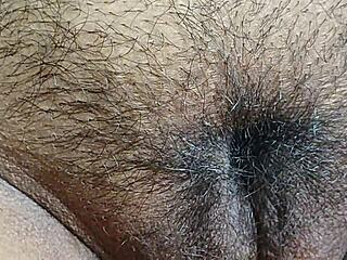 Oh man, check out this Desi bhabi carefully cleaning her hairy beaver