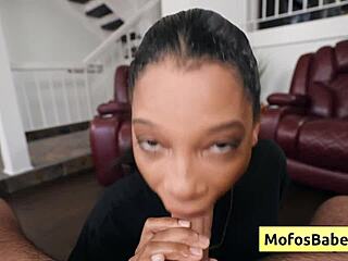 Sexy busty ebony eden west sucks huge white dick charles dera and gets moist bald black cunt fucked hard.