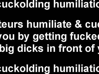 Blonde wife humiliates cuckold husband in femdom scene with big black cock making her cum hard