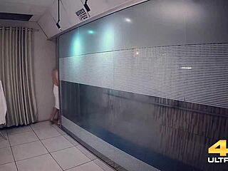 What a wild sauna session with monster cock and big tits action