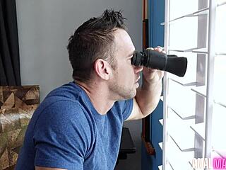 Lily Lane spots the guy through the rear window and invites him in for intense anal sex. Her big tits bounce as she rides his monster cock hard.