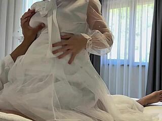 Pregnant blonde big ass babe bent over doggystyle creampie with monster cock pov riding