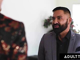 adult time bisexual boss gives naughty assistant facial with bfs help in mmf threesome wow