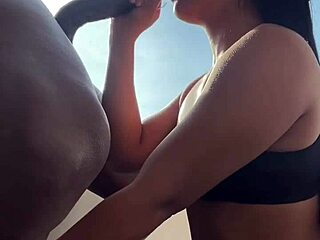 cute brazilian girl nysdel licks balls and deepthroats big black cock for first time facial