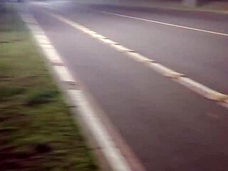 Rolê de sexta com capitão piça, assfucking in car outdoors with cum on ass