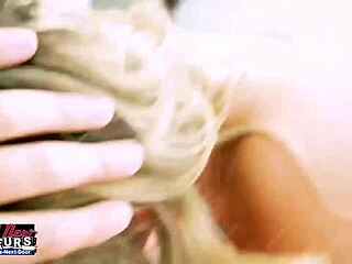 Slim Mature Blonde Anya Gives Footjob And Fingers Wet Shaved Pussy