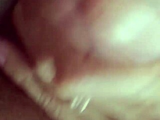 Cumming on her face while she kneels down