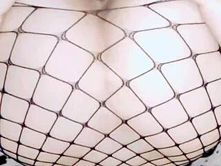 This mature skinny woman and muscular man are filming their amateur porno together