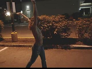 Petite brunette girlfriends honey gold and dakota marr flash natural tits topless in outdoor public party with neighbors.