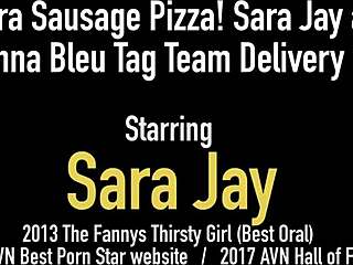 extra sausage pizza with sara jay and havanna bleu teaming up on delivery guy