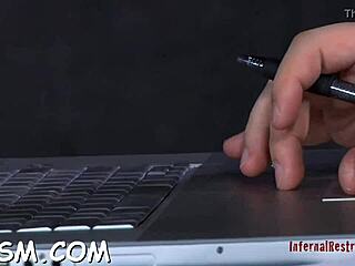 Filthy Blonde Slave Endures Intense Bondage Masturbation with Toys