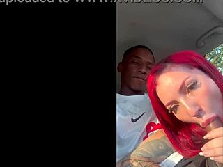 Watching the road while sucking this tasty cock until swallowing all the cum