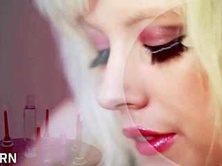 Sensual Big Tits Blonde Girl Masturbating with Hot Dildo in Wet Pussy