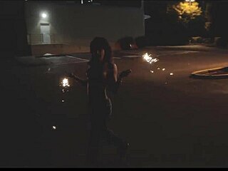 Petite brunette girlfriends honey gold and dakota marr flash natural tits topless in outdoor public party with neighbors.