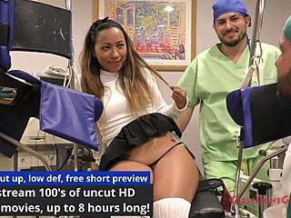 Melany Lopez goes through her immigration physical with tickling and humiliation in latex gloves.