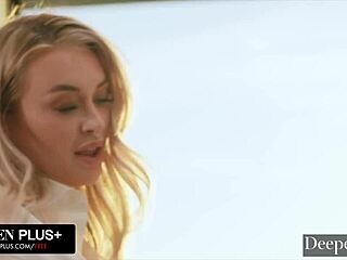 Gorgeous Blonde Natalia Starr Deepthroats and Rides Monster BBC With Hairy Pussy Fingering